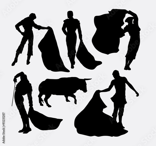 Matador sport silhouettes. Good use for symbol, logo, web icon, mascot, or any design you want. Easy to use. photo