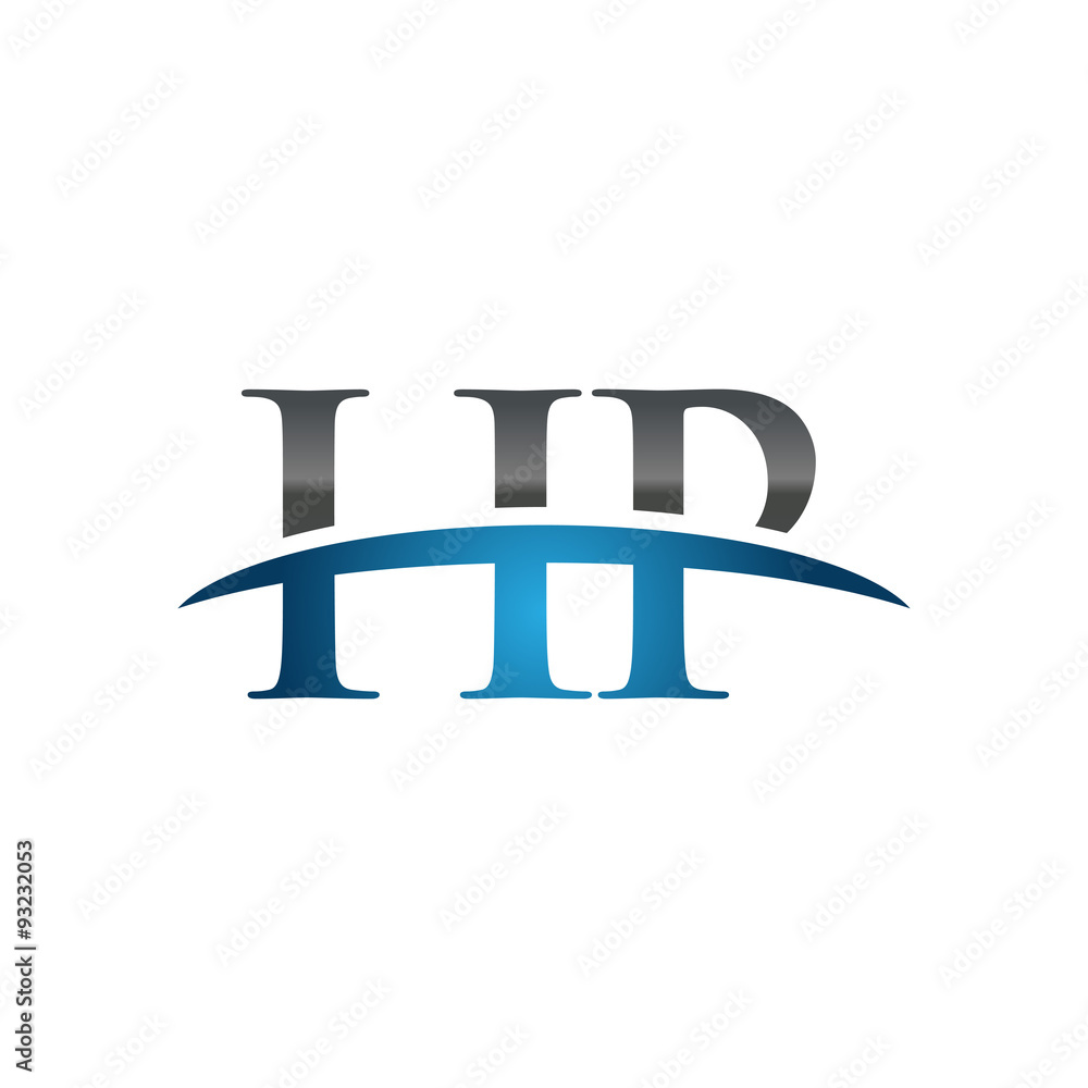 Fototapeta premium HP initial company swoosh logo blue