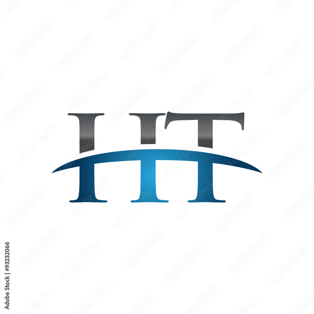 HT initial company swoosh logo blue HT initial company swoosh logo blue