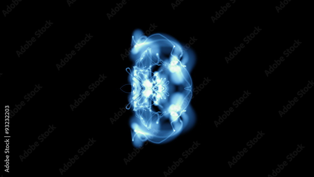 Light Moves 0103: Kaleidoscopic blue light waves undulate and move in on each other on a black screen (Video Loop). Light Moves 0103: Kaleidoscopic blue light waves undulate and move in on each other on a black screen (Video Loop).