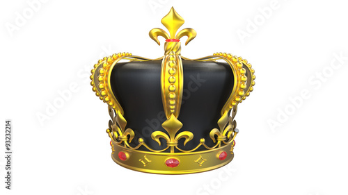 beautiful design of a golden king emperor crown on white background