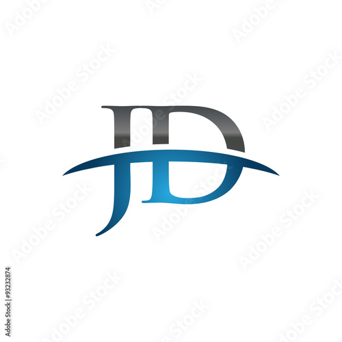 JD initial company swoosh logo blue