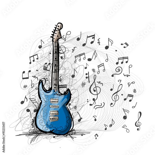 Art sketch of guitar design