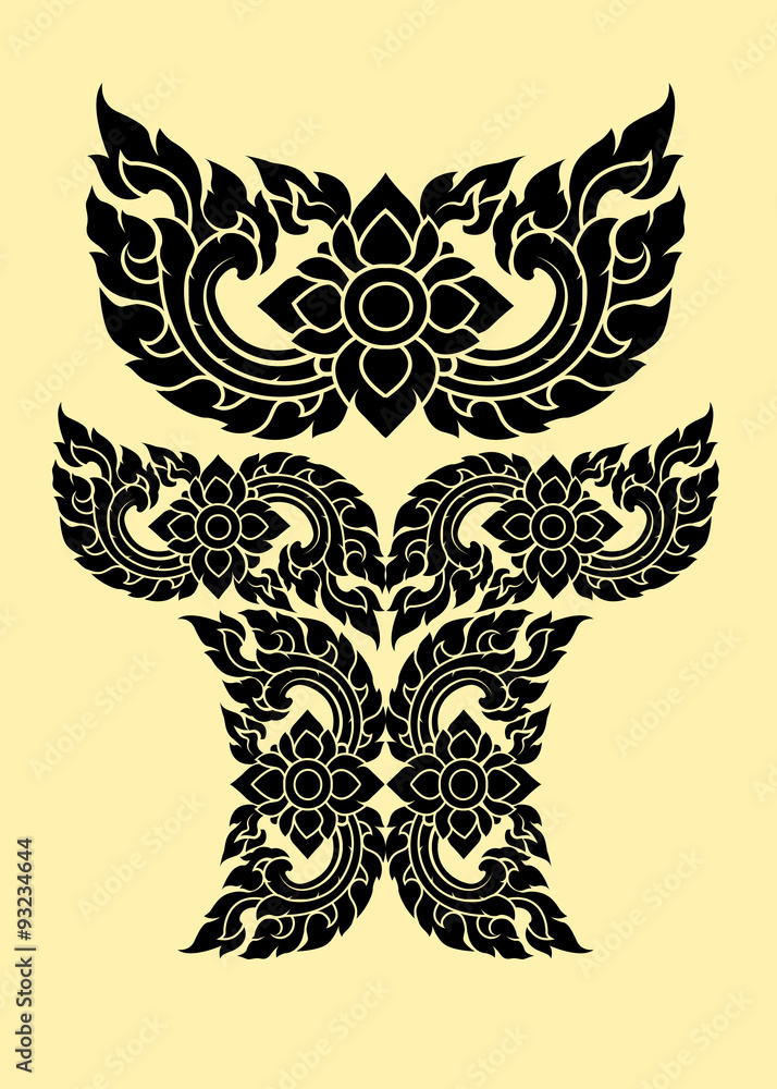 Obraz premium Thai art style of bear vector