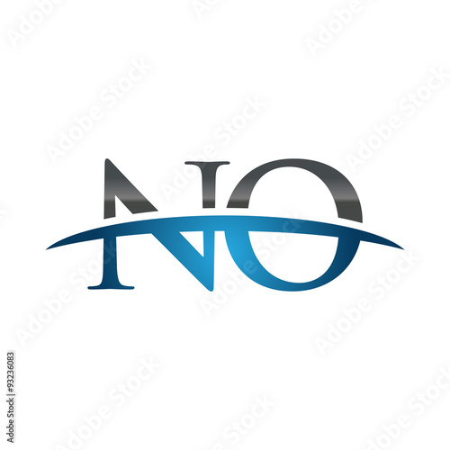 NO initial company swoosh logo blue