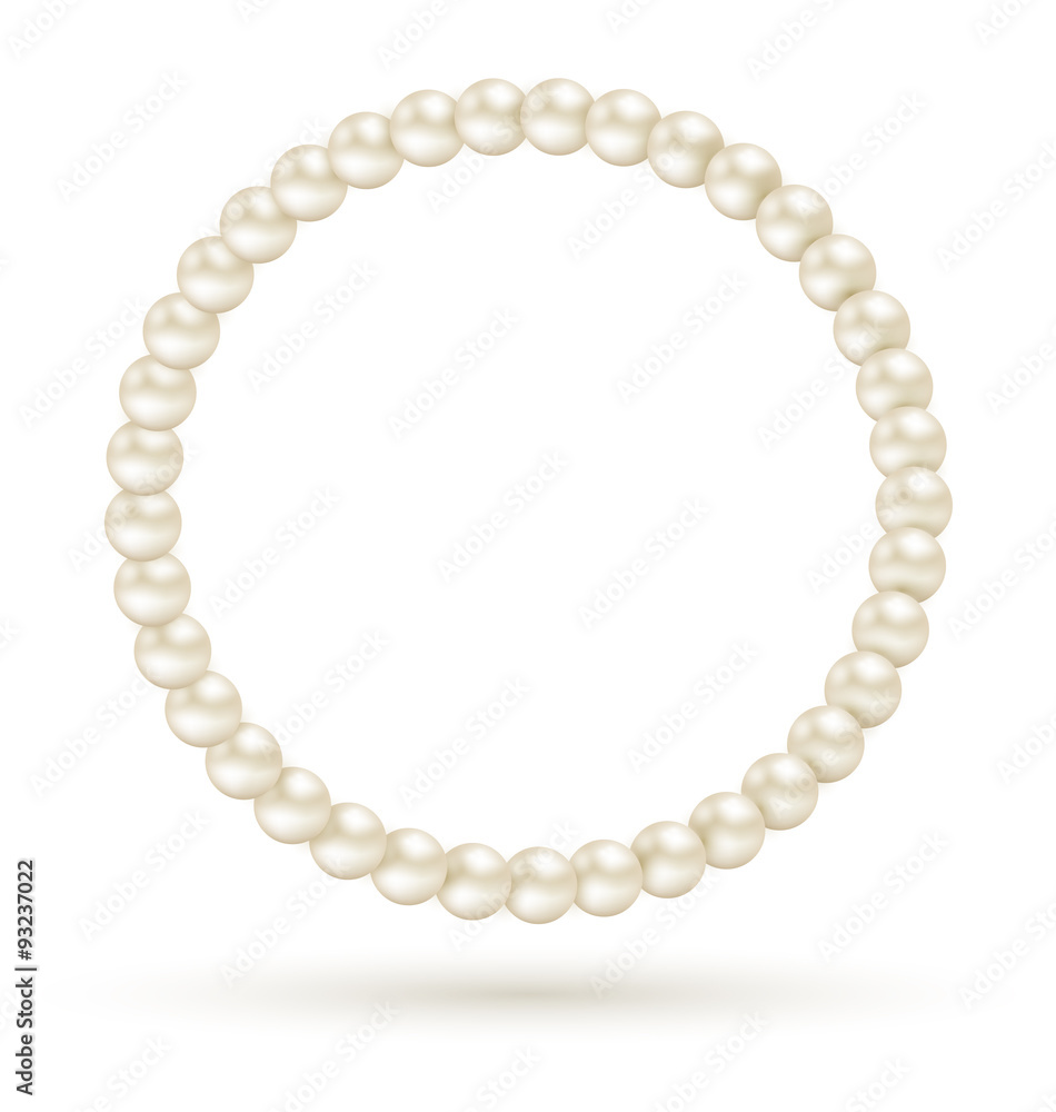 Obraz premium Pearl circle like frame isolated on white background