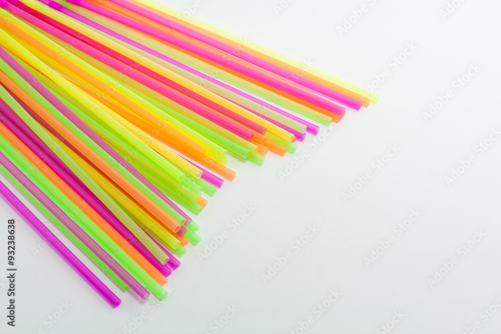 Fototapeta premium Vibrant colors drinking straws plastic type