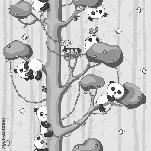 Fototapeta Naklejka Na Ścianę i Meble -  pandas on the tree