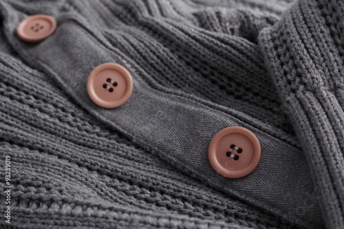 Knit sweater closeup button