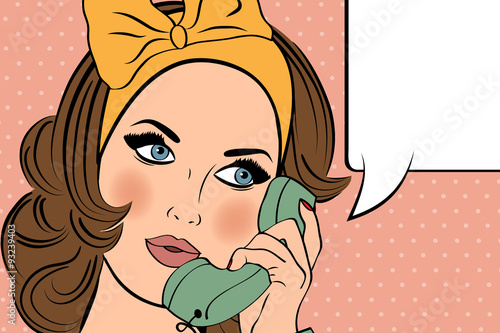 Pop Art illustration of woman with the speech bubble