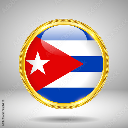 Flag of Cuba in GOLD