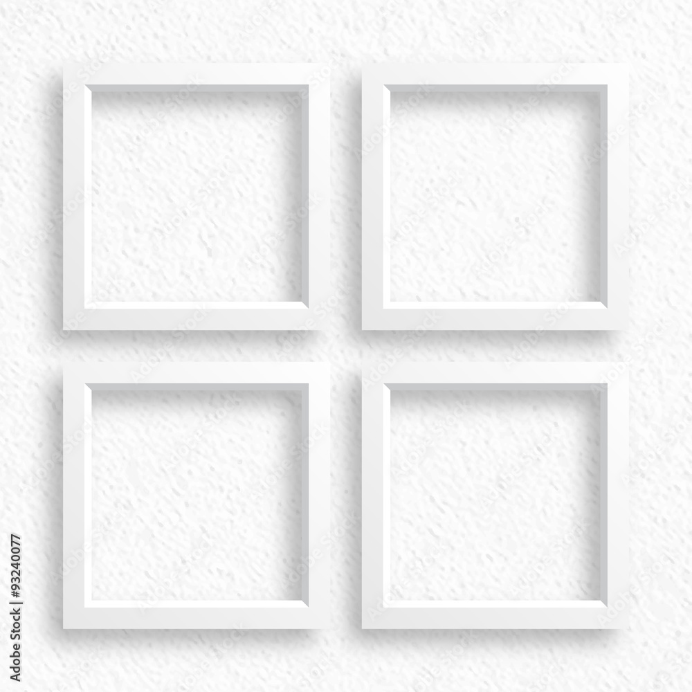 Fototapeta premium Vector Graphic #White plaster wall and white frame
