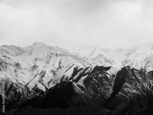  Snow moutains in black and white photography, taken in Ladakh R © Nithid Sanbundit