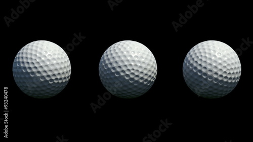 3 Different rotations of Golf Balls.