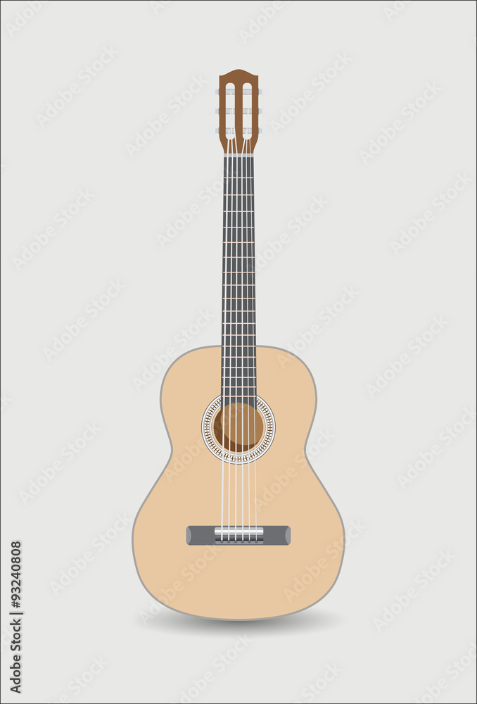Acoustig guitar, isolated. Vector illustration Acoustig guitar, isolated. Vector illustration