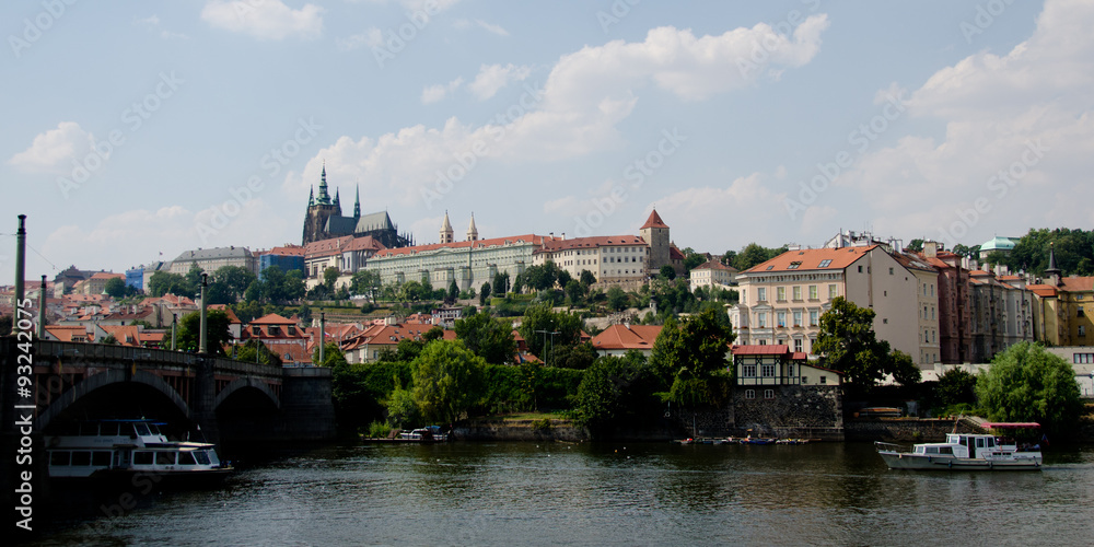 Fototapeta premium View of Prague castle from Manesuv bridge