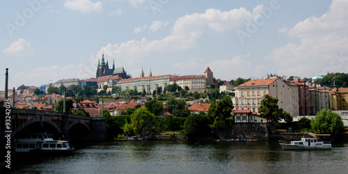 View of Prague castle from Manesuv bridge