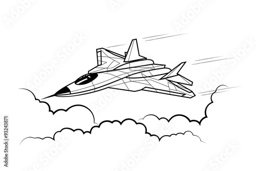 attacking fighter in the sky