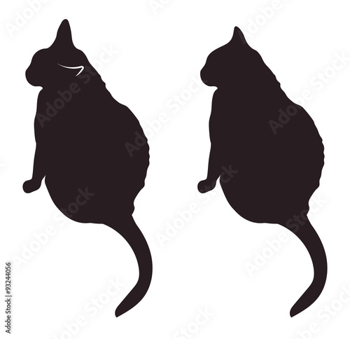 Black cat silhouettes vector illustration