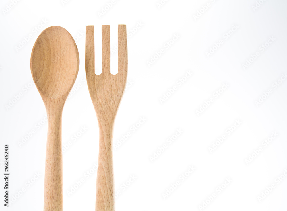 Spoon and fork with white background Spoon and fork with white background