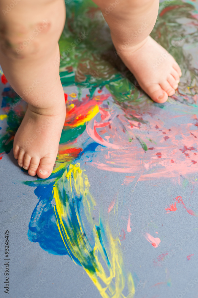 painted feet from young child painted feet from young child