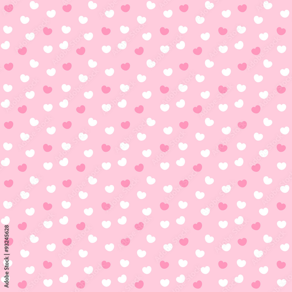 ハートランダム柄シームレスパターン　ピンク