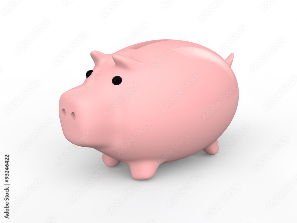 3d pink piggy bank toy
