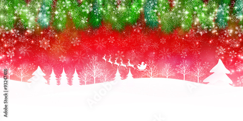 クリスマス　サンタ　モミの木