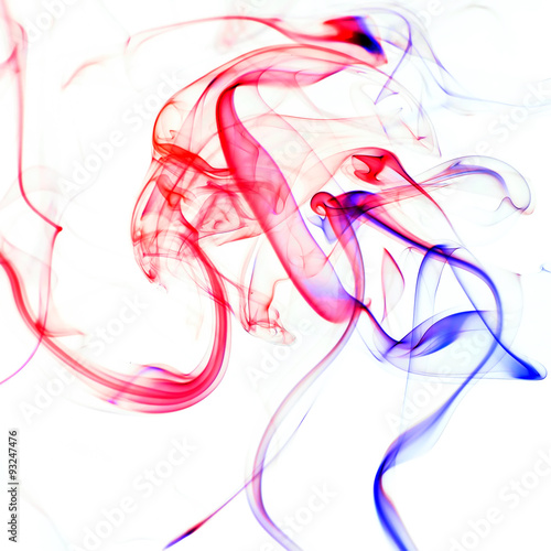 Colorful smoke on the white background