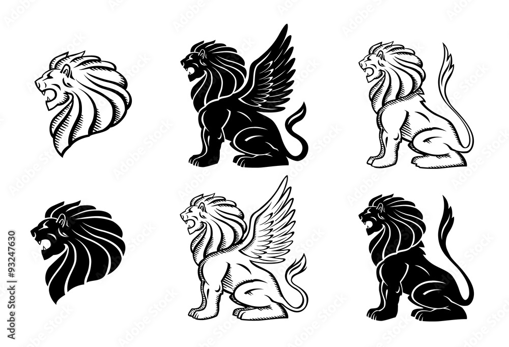 Winged Lion Silhuette Winged Lion Silhuette