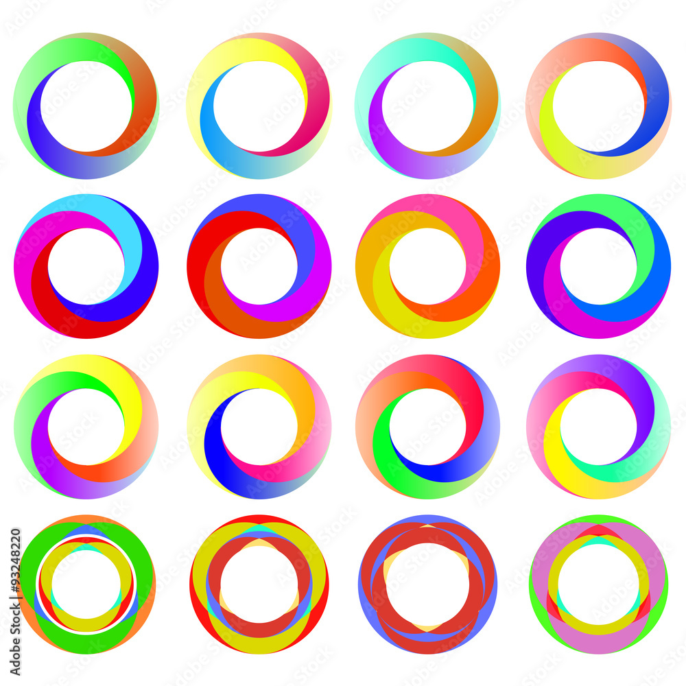 Set of Colorful Circle Icons Set of Colorful Circle Icons