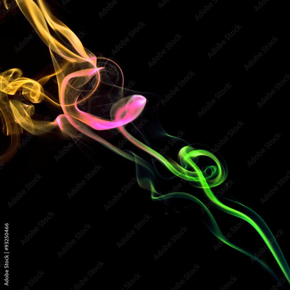 Colorful smoke on black background Colorful smoke on black background