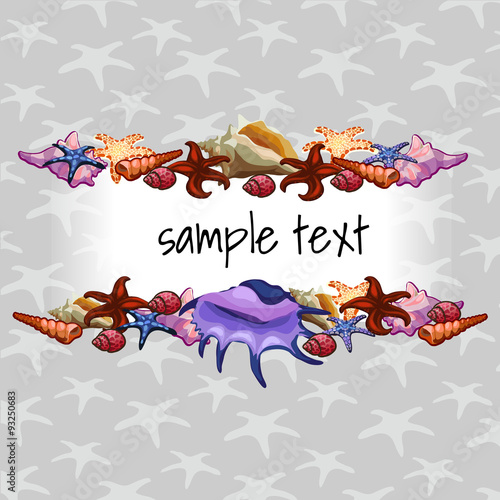 Creatures of sea clams on a background with star