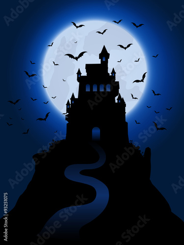 Halloween haunted house background