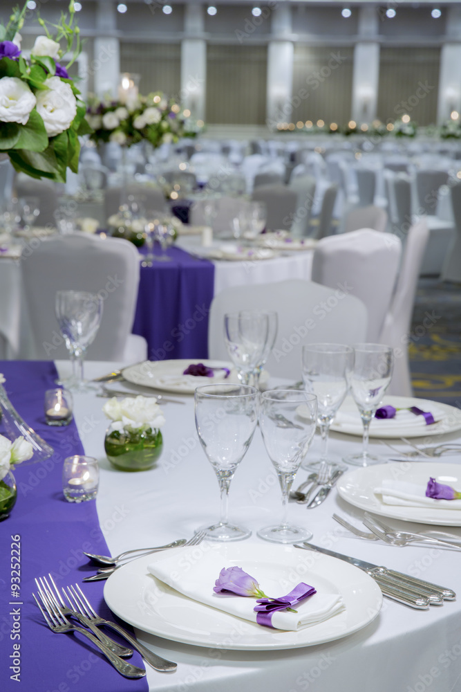 Fototapeta premium Tables detail in wedding day
