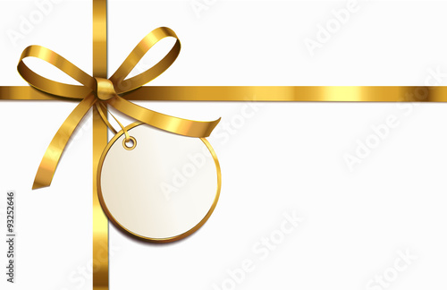 Goldene Schleife mit rundem Etikett