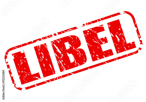LIBEL red stamp text on white
