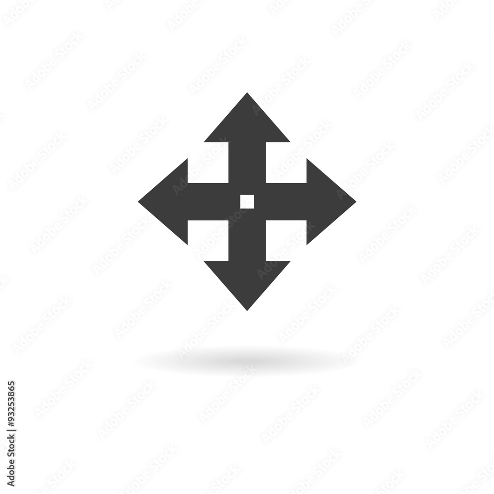 Dark grey icon of on white background with shadow Dark grey icon of on white background with shadow