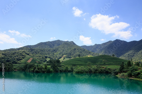 clear lake surrounded by mountains © zhu difeng