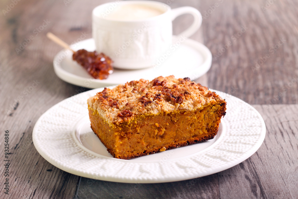 Pumpkin streusel cake slice Pumpkin streusel cake slice