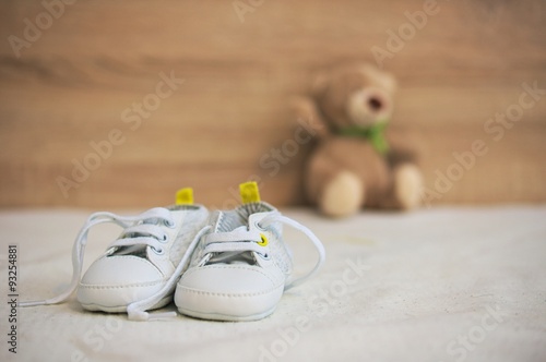 Small shoes for newborn baby.