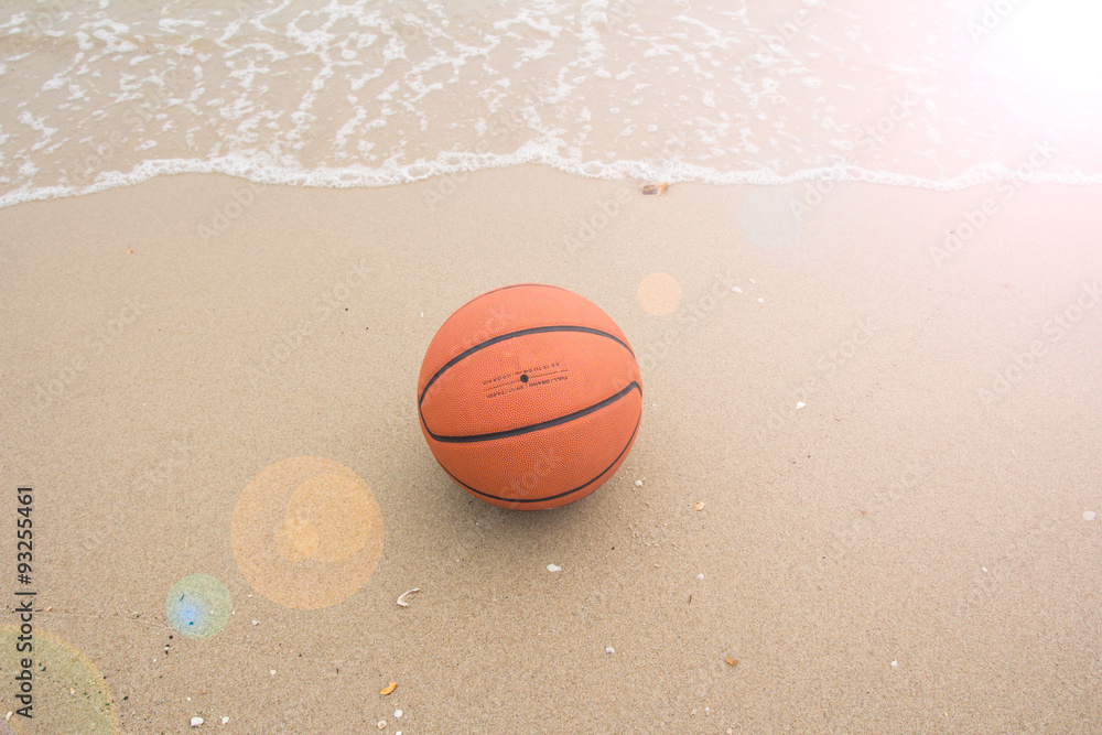 basketball ball on the beach