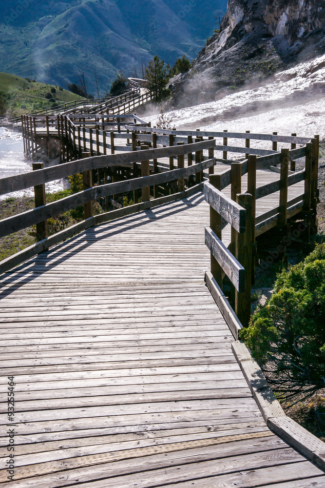 Obraz premium Mammoth Hot Springs Boardwalk