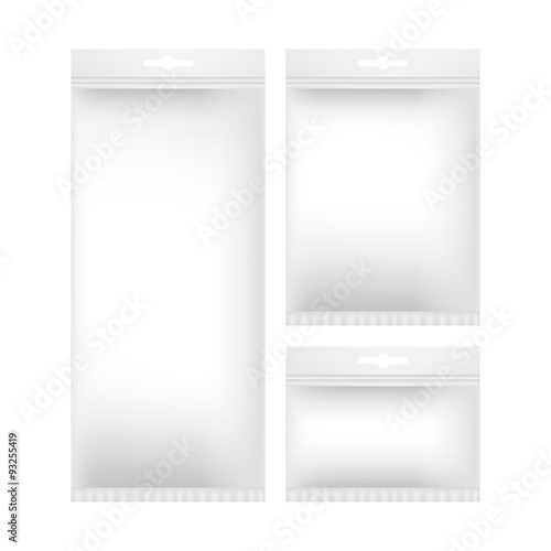 Package mock up set. Vector illustration
