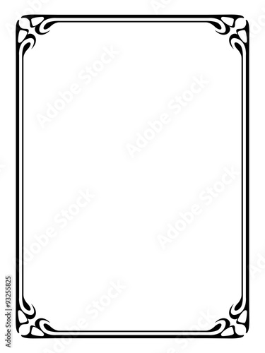 art nouveau black ornamental decorative frame