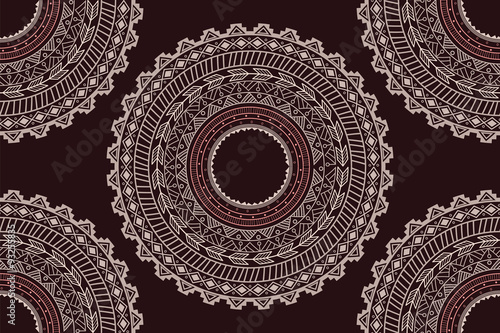 Ethnic Aztec circle ornament seamless pattern