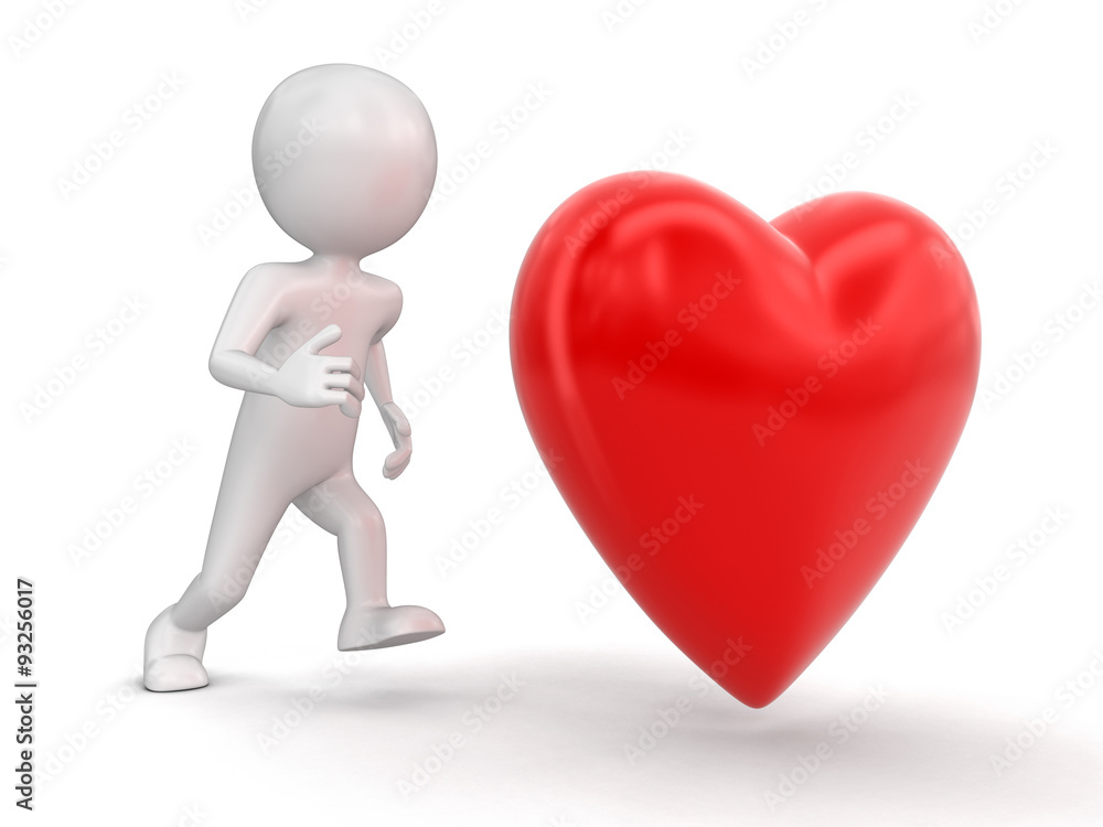 man and heart (clipping path included) man and heart (clipping path included)