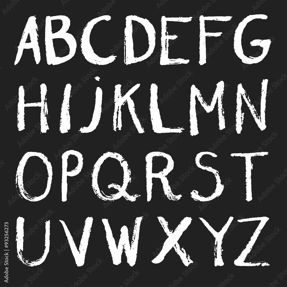 handwritten brush alphabet. vector letters.