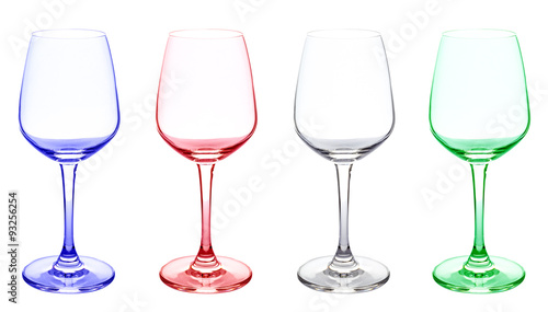 Wine Glass in Colors / Wine Glass / Wine Glass in Colors Isolated on White Background