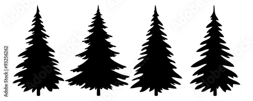 Leinwand Poster Christmas Trees Pictogram Set